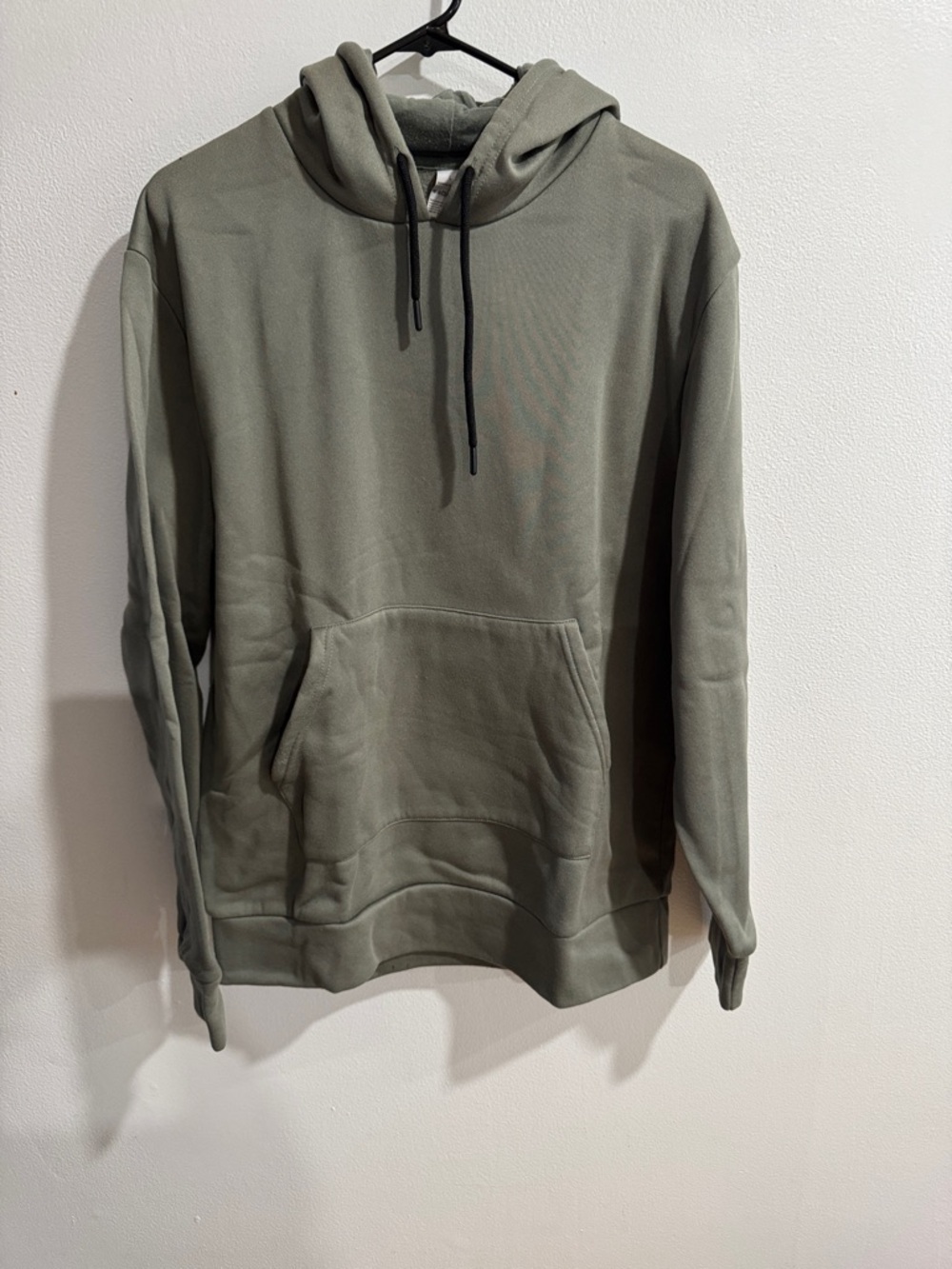 Classic Olive Pullover Hoodie with Kangaroo Pocket size Large